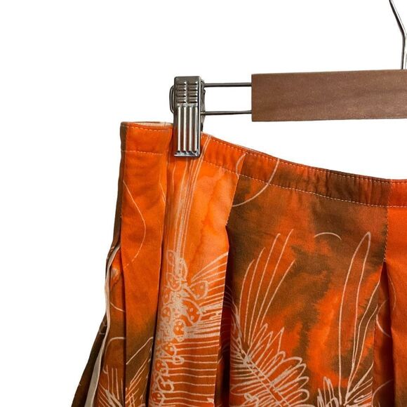 Piazza Sempione Orange Fall Print Button Front Skirt Size 46 or US10 - Picture 8 of 11